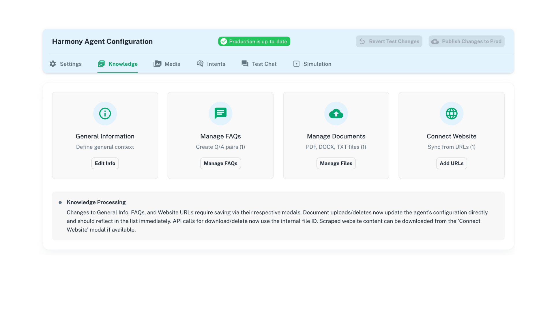 Armoniza interface showing document upload for AI training.